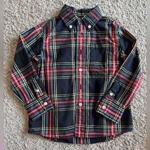 J Crew Boys Size 2 Holiday Plaid Shirt